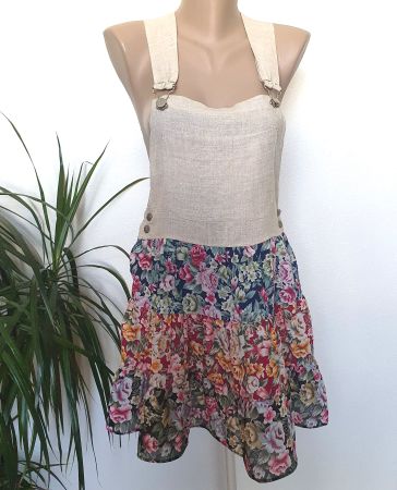 Robe KOSIUKO – Effet 2-en-1 Lin & Imprimé Floral – Taille S
