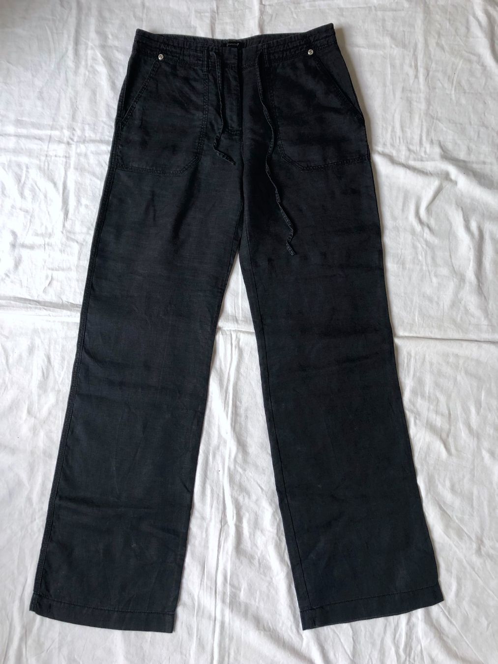 Manor Pantaloni: Essentiel, Manor, Leinenhose, schwarz, Gr. 34 – Usato da Basel venduto da Solaia28