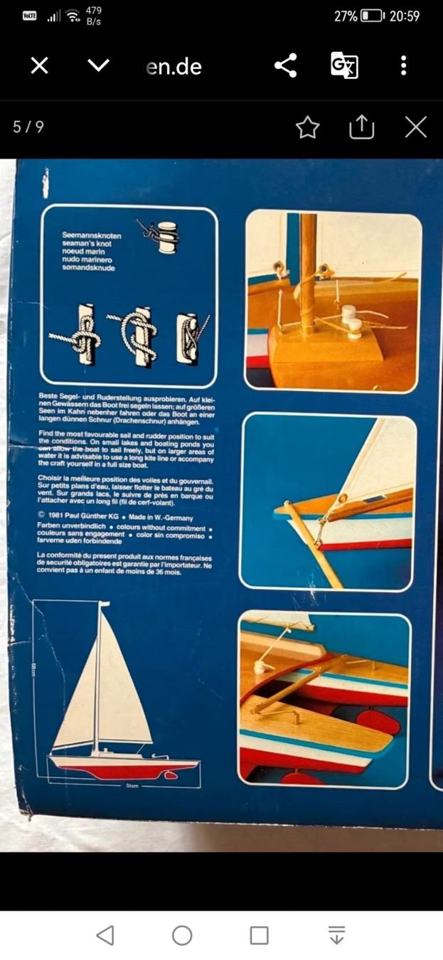Kit di modellismo & Modellini statici: Modellsegelschiff Katamaran – Usato da Luzern venduto da Ruth412 9