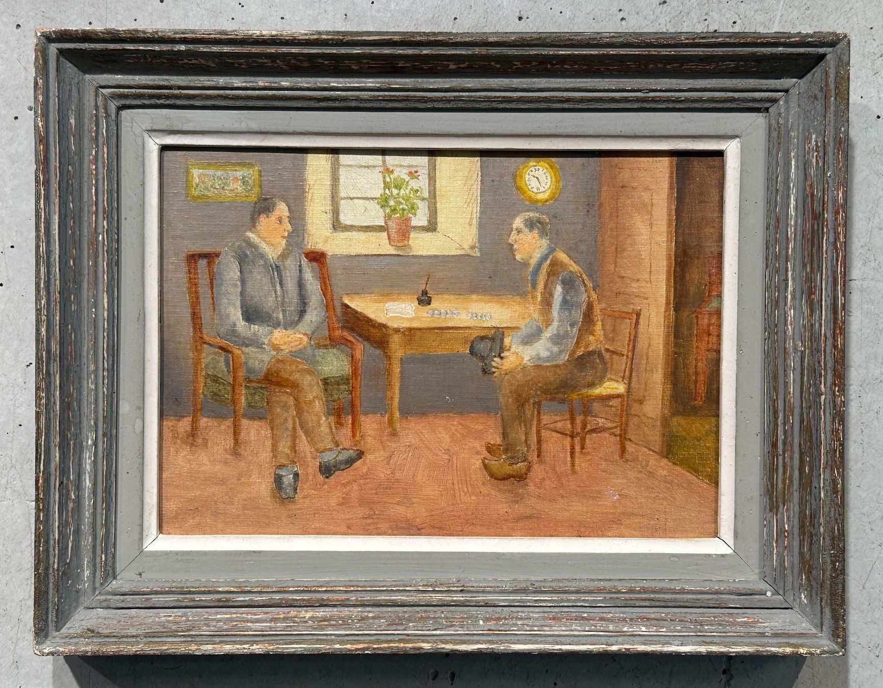 Gemälde: Die Verhandlung / Öl auf Platte – Gebraucht aus Basel von Kaffee_und_Kunst 1