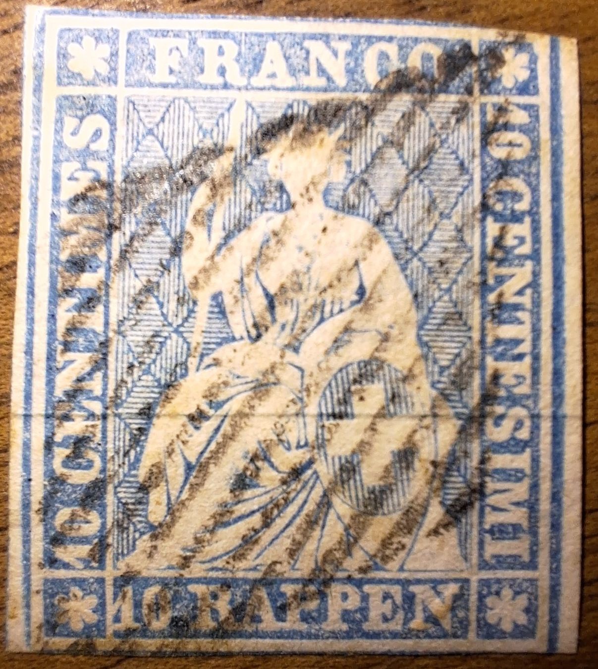 Alle Briefmarken: Strubel 23F / 23B1m.a mit Attest Kat. 1300.- – Gebraucht aus Balgach von SIMEON27