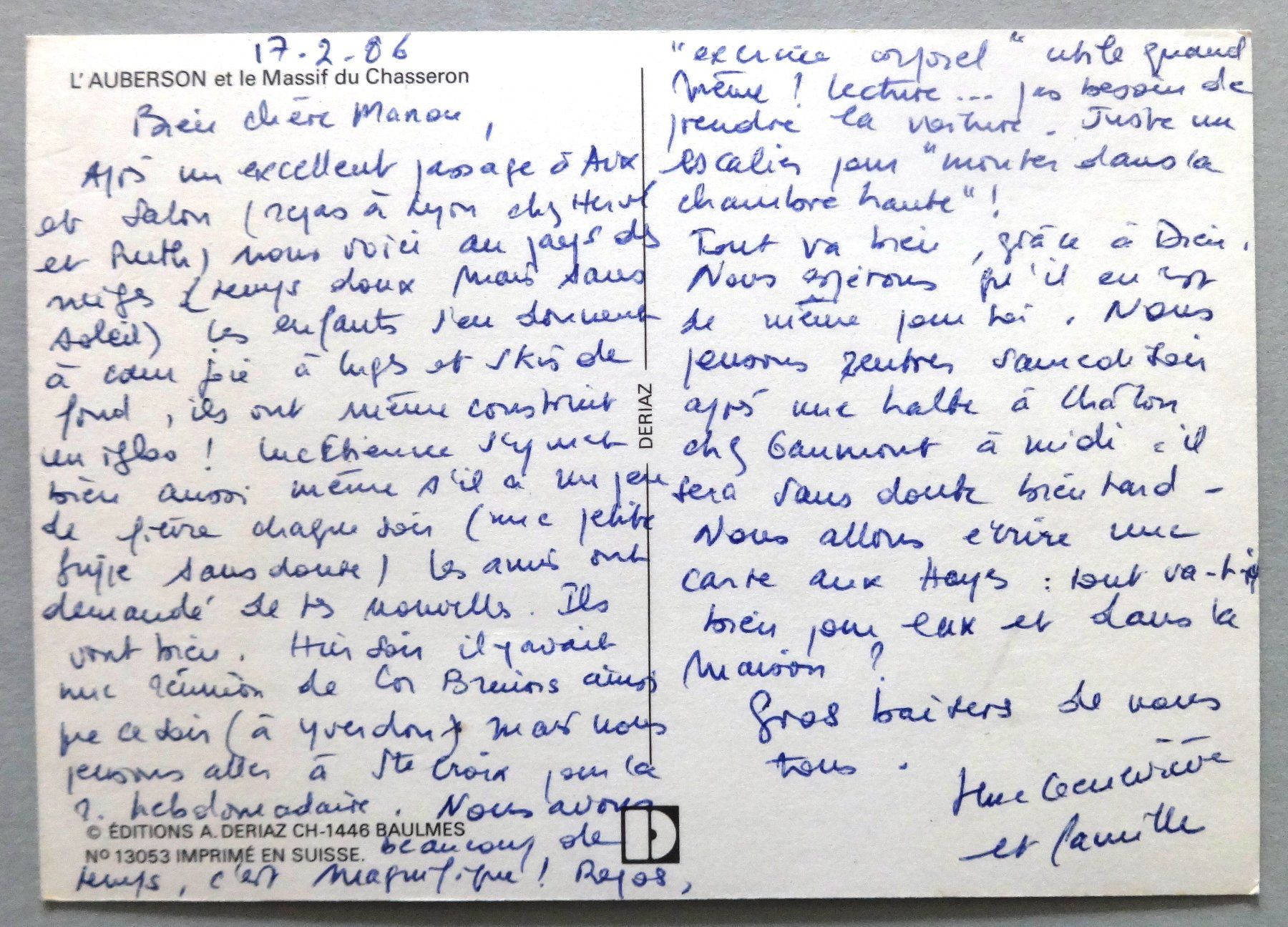 Cartoline postali: L' Auberson et le Massif du Chasseron – Usato da Fétigny venduto da Billy2miny 1