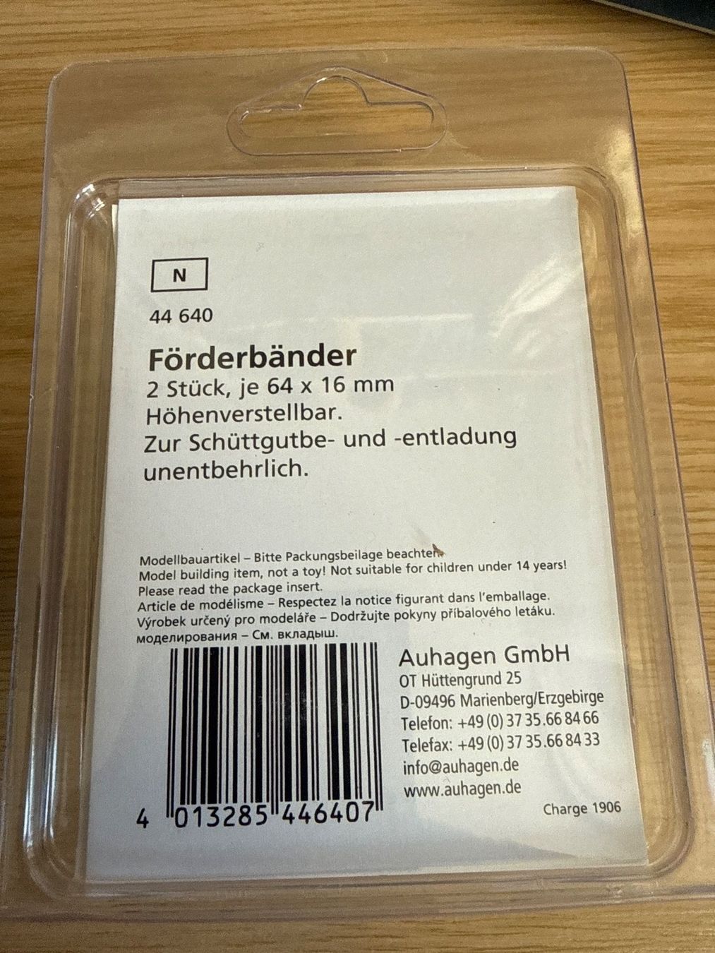 Auhagen Modellini di ferrovie: Auhagen N Förderbänder – Nuovo e nell'imballaggio originale da Rümlang venduto da Dattel 1