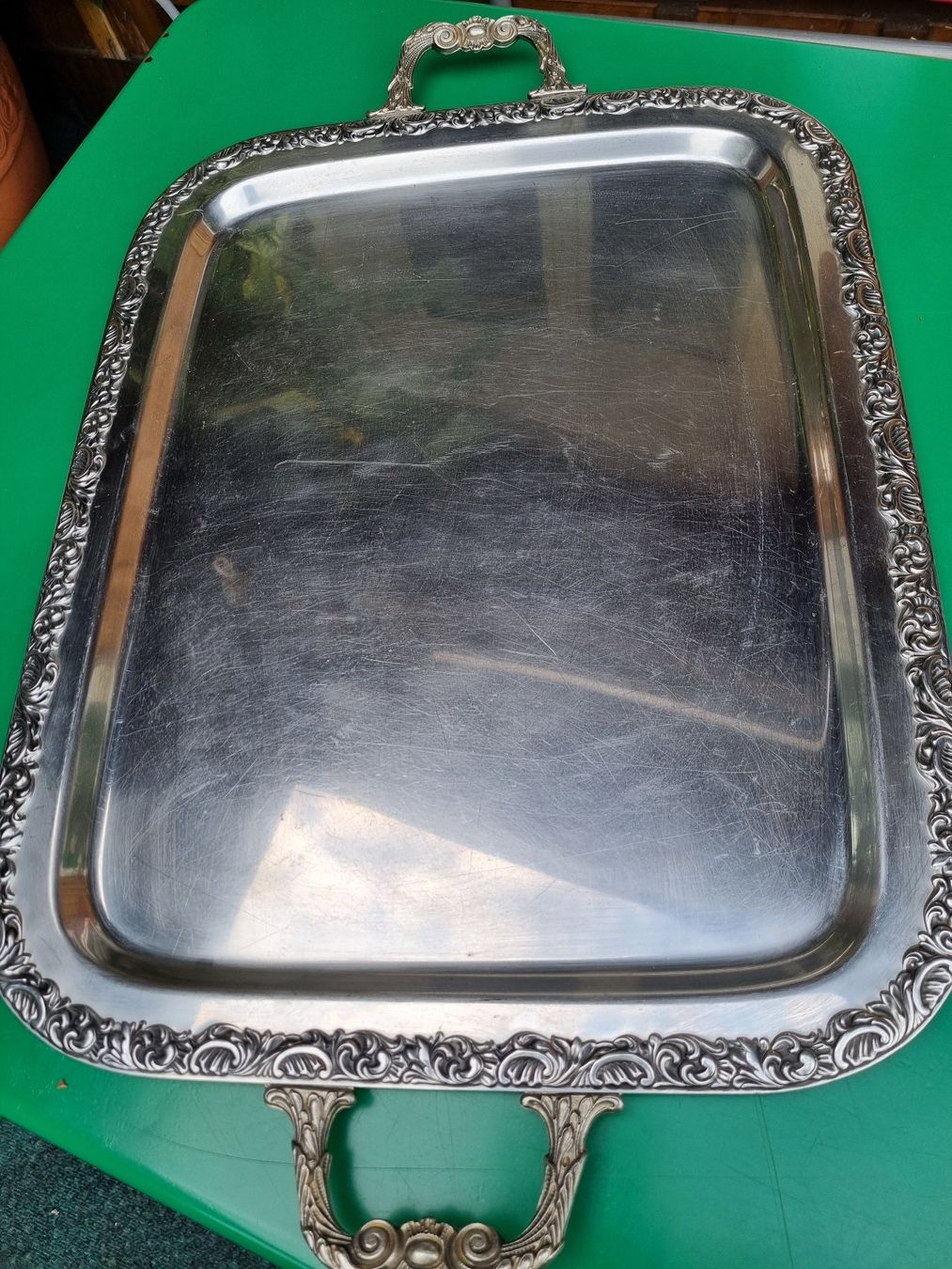 Servierplatten: Vintage Serviertabletts, 2er Set, Metall, edel! – Gebraucht aus Trachslau von post35 3