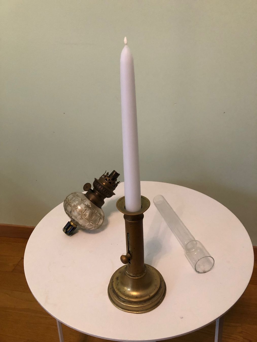 Lampen: Petrollampe / Kerzenständer – Gebraucht aus Ascona von wes_67bb 1