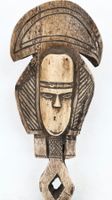 XXL alte Mahongwe Figur Gabun Metall beschlagen Höhe 30 cm