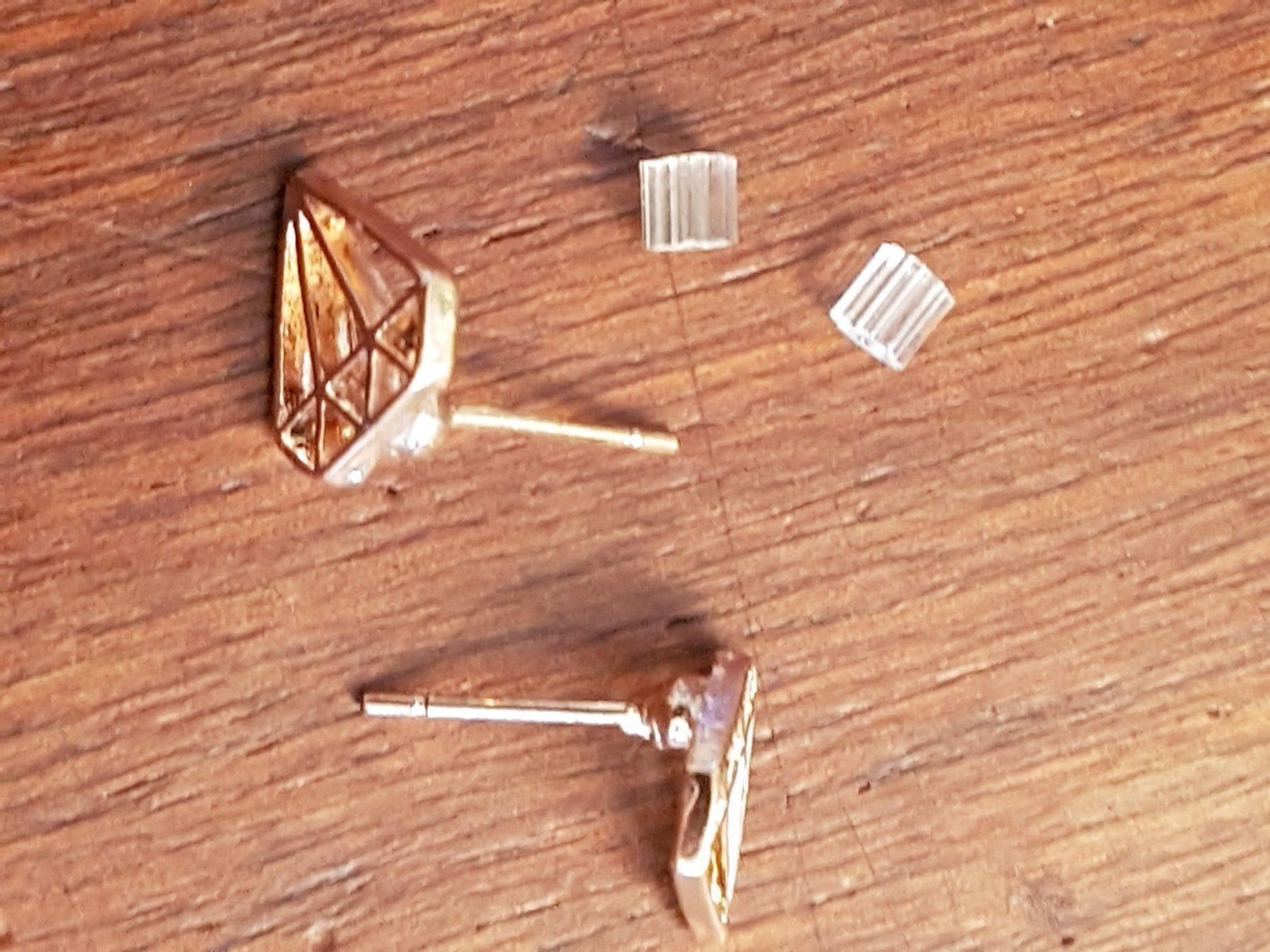 Orecchini pendenti & Orecchini a lobo: Ohrstecker in Diamantform, rotgoldfarben – Nuovo (secondo la descrizione) da Ettingen venduto da Maranathatalitha 5