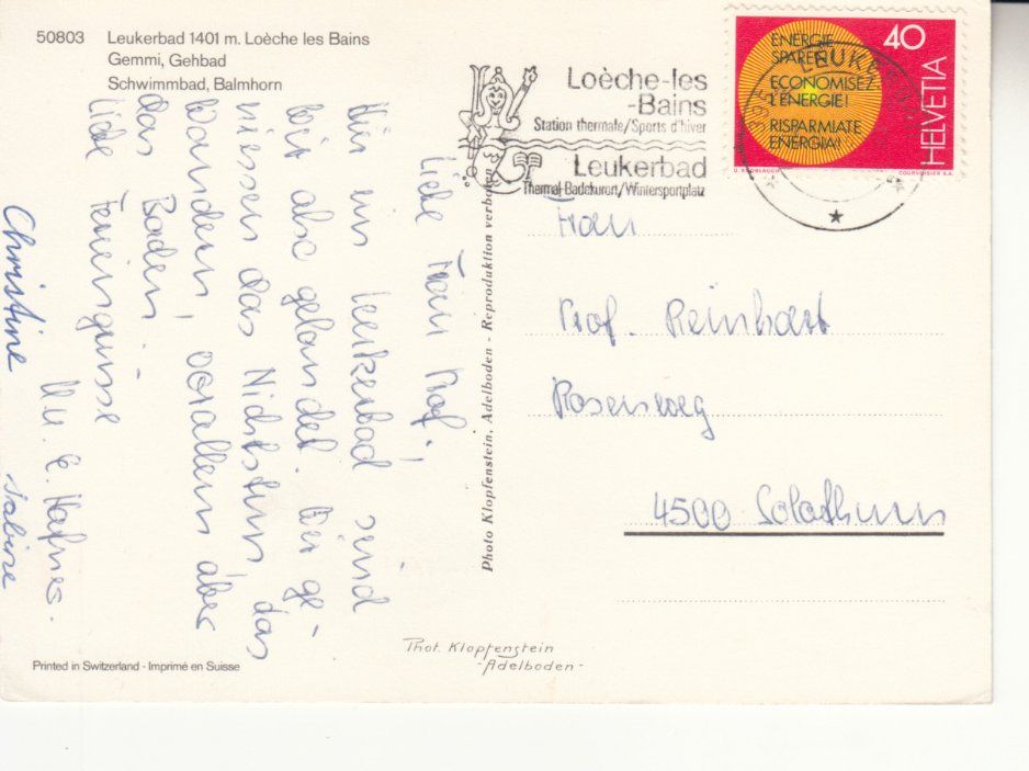 Cartoline postali: Leukerbad 1976 – Usato da Bürglen TG venduto da StampGraf 1