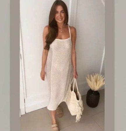 Zara Häkelkleid Sommerkleid Strandkleid Midiklied M NEU