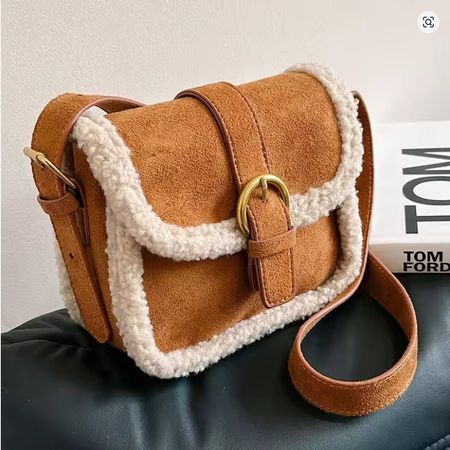 Retro-Umhängetasche aus Lammwolle - Sac à bandoulière rétro