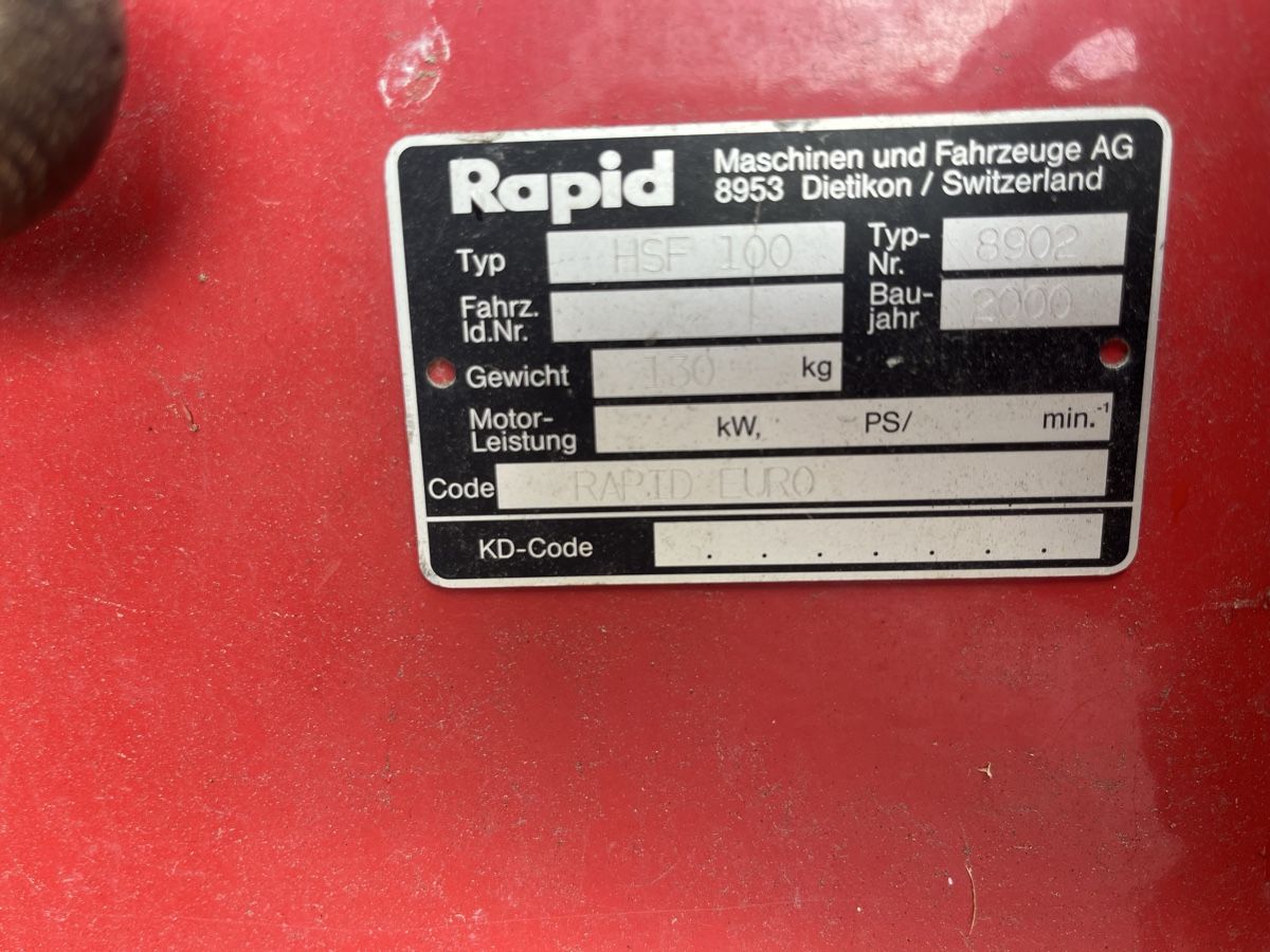 Sgombero neve: Fraise Rapid HSF 100 – Usato da Les Mosses venduto da benlesmosses 4