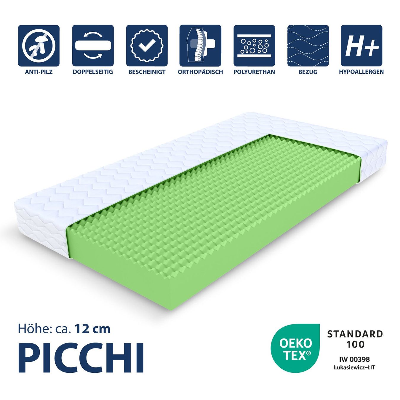 Materassi: Matratze PICCHI - H3 - 12cm - 90x200 – Nuovo e nell'imballaggio originale da Wallenwil venduto da toesstal-vertrieb 2