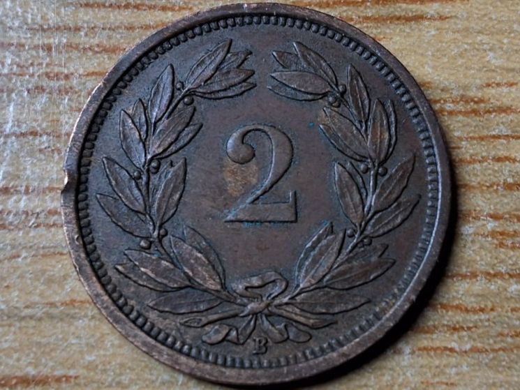 Tutti le monete: 2 Rappen 1929 - Selten! – Usato da Münchenstein venduto da purbach1 1