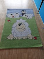 Kinderteppich Läufer mit Schafen, hellgrün