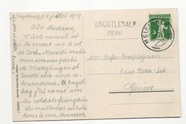Stabstempel Engstlenalp Bern 1917 bc