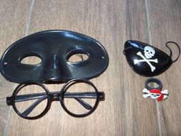 Lot pirate: masque, cache-œil, bague, lunette Harry ..☠️💀.