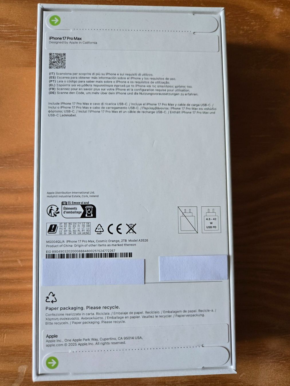 Apple Telefoni cellulari / Smartphones: Apple iPhone 17 Pro Max 2TB Cosmic Orange neu versiegelt !!! – Nuovo e nell'imballaggio originale da Zofingen venduto da ackerleuten 1