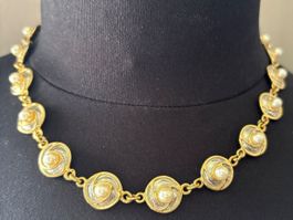 Collier vintage doré & perles ✨ Élégant pour l'été !