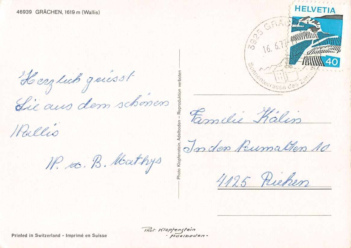 Cartoline postali: Gruss aus Grächen - Sujets vom Dorf – Usato da Winterthur venduto da SchatzchischtliWinti 1