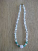 Kette mit Bergkristall, Rosenquarz +Jade (od. Aventurin?)