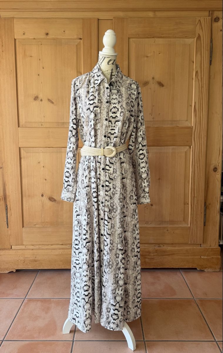 Vestiti: Kleid weiss braun gemustert Gr 38/40 – Usato da Bonstetten venduto da norisknofun123 3