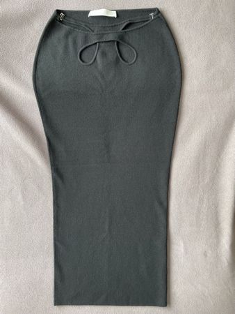 Midi-Wollskirt, schwarz, von Designer Dion Lee