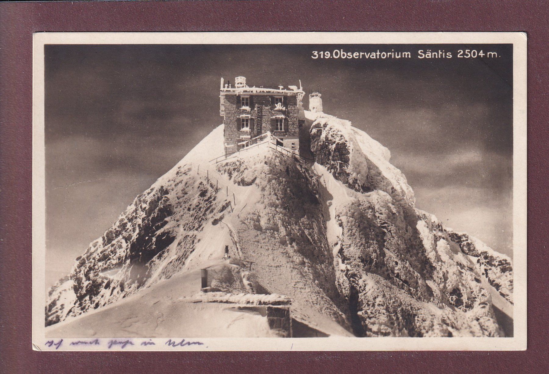 Ansichtskarten: SÄNTIS - Observatorium - 1931 – Gebraucht aus Pully von nicecards