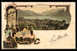 Litho Vevey, Vue générale sur le lac e