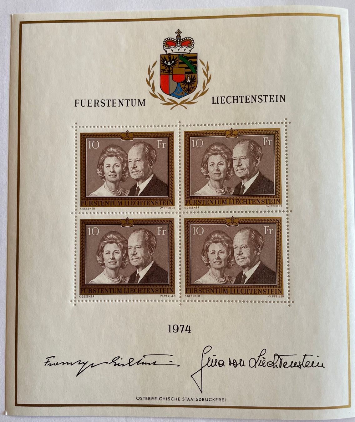 Alle Briefmarken: Liechtenstein Kleinbogen 1974 ** – Neu (gemäss Beschreibung) aus Davos Platz von StephGla