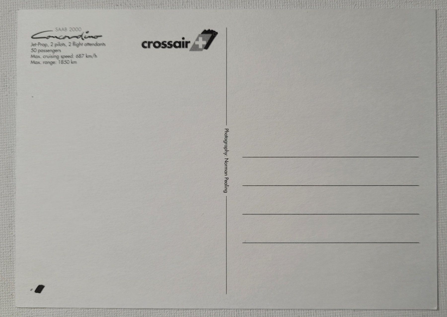 Cartoline postali: CROSSAIR – SAAB-2000 JET-PROP – Nuovo (secondo la descrizione) da Neftenbach venduto da Mador6 1
