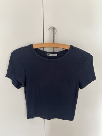 ZARA Crop Top Dunkelblau