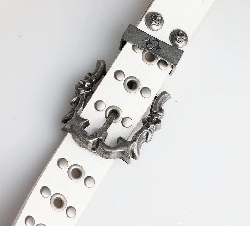 Cinture: Rivert Gradient Weiss Gothic Punk Belt - Ceinture gothique – Nuovo e nell'imballaggio originale da Lausanne venduto da FASHION-WORLD-SHOP 1