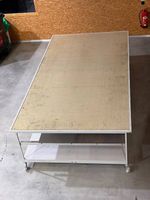 3 grosse Arbeitstische auf Rollen  400 × 205 x 95 cm