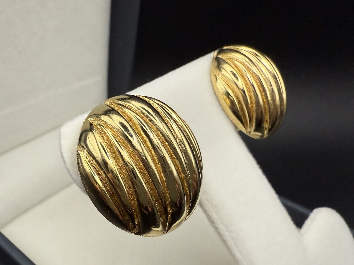 Orecchini pendenti & Orecchini a lobo: Goldfarbe Vintage Ohrringe, Clip – Usato da Lamone venduto da LaCantinaMagica 3