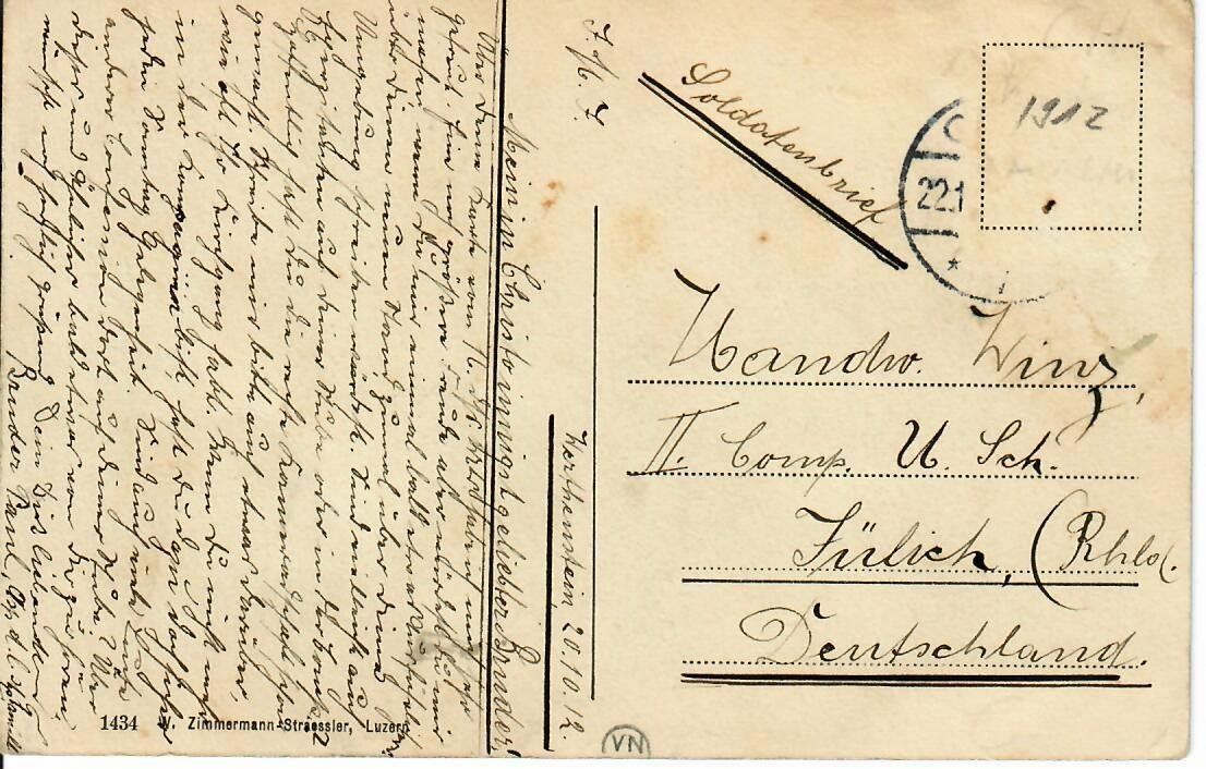 Cartoline postali: Werthenstein   1912 – Usato da Hochdorf venduto da Ziegel-16 1