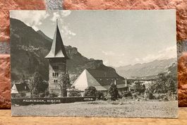 Meiringen, Kirche mit Bergpanorama - Berner Oberland