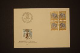 1967 MiNr. 856 Schweiz 4er Block FDC