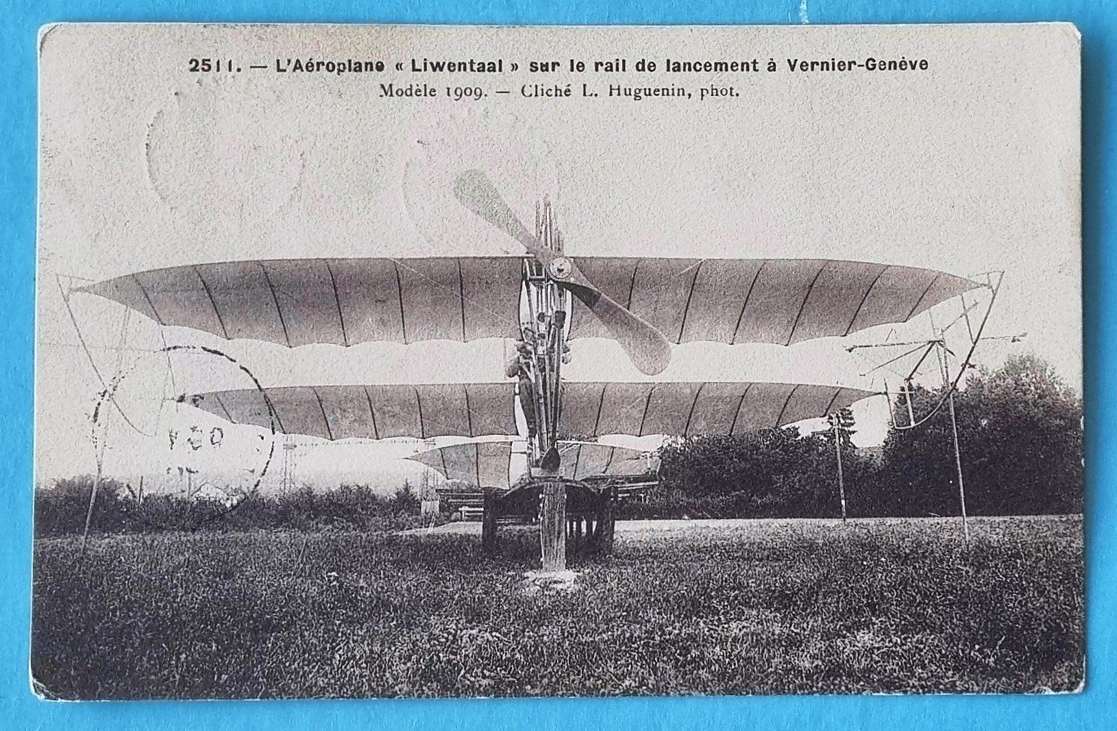 Cartoline postali: Geneve - Vernier - Aeroplane Liewentaal - Model 1909 – Usato da Rothrist venduto da RROENK