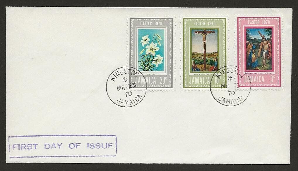 Tutti i francobolli: 1970 JAMAICA FDC  EASTER 1970 – Usato da Arlesheim venduto da kuhnphila