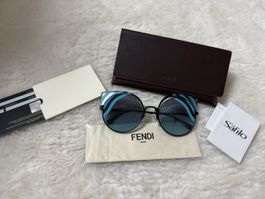 Neu Fendi Sonnenbrille Damen  Blau Schwarz Original Zustand 