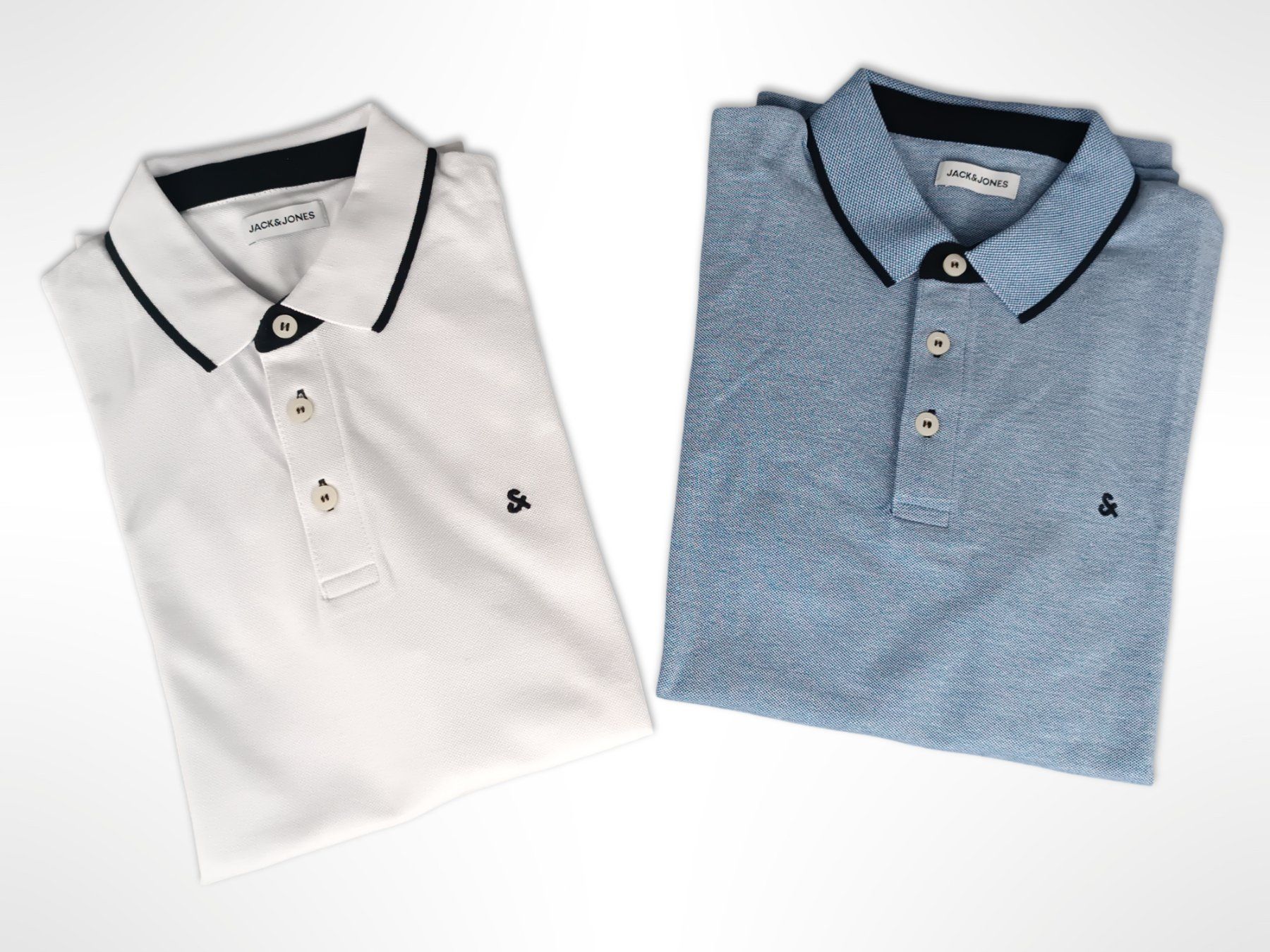 Jack & Jones Magliette Polo: JACK&JONES Polohemd Blau/Weiss 2 Stk. – Nuovo (secondo la descrizione) da Suhr venduto da Restwert_Suhr 1