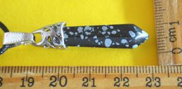 Halskette Z-195 – Säule – Schneeflocken Obsidian – ca.3,5 cm