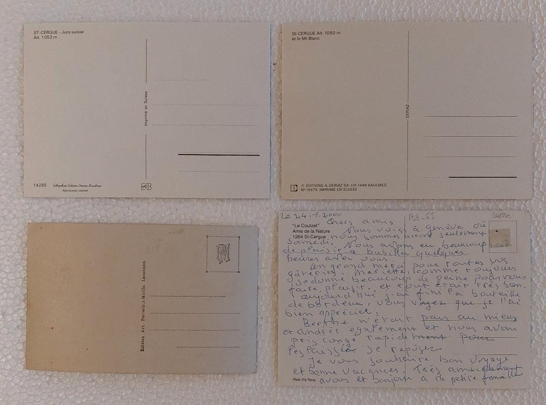 Cartoline postali: St-CERGUE - Lot de 4 cartes – Usato da Delémont venduto da Domdom1 1