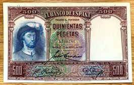 500 Pesetas Spanien 1931, Rarität!!!