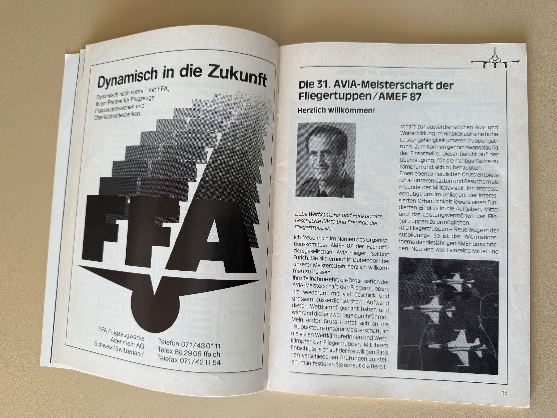 Schweizer Armee Documenti: Broschüre AMEF 1987 Dübendorf - Schweizer Luftwaffe – Usato da Brütten venduto da Hst1 5