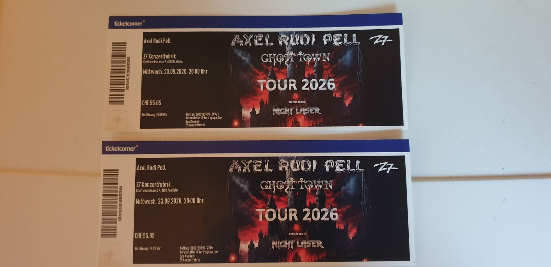 Biglietti: 2 Tickets  /  AXEL RUDI PELL – Nuovo e nell'imballaggio originale da Seftigen venduto da Pantera_nera62