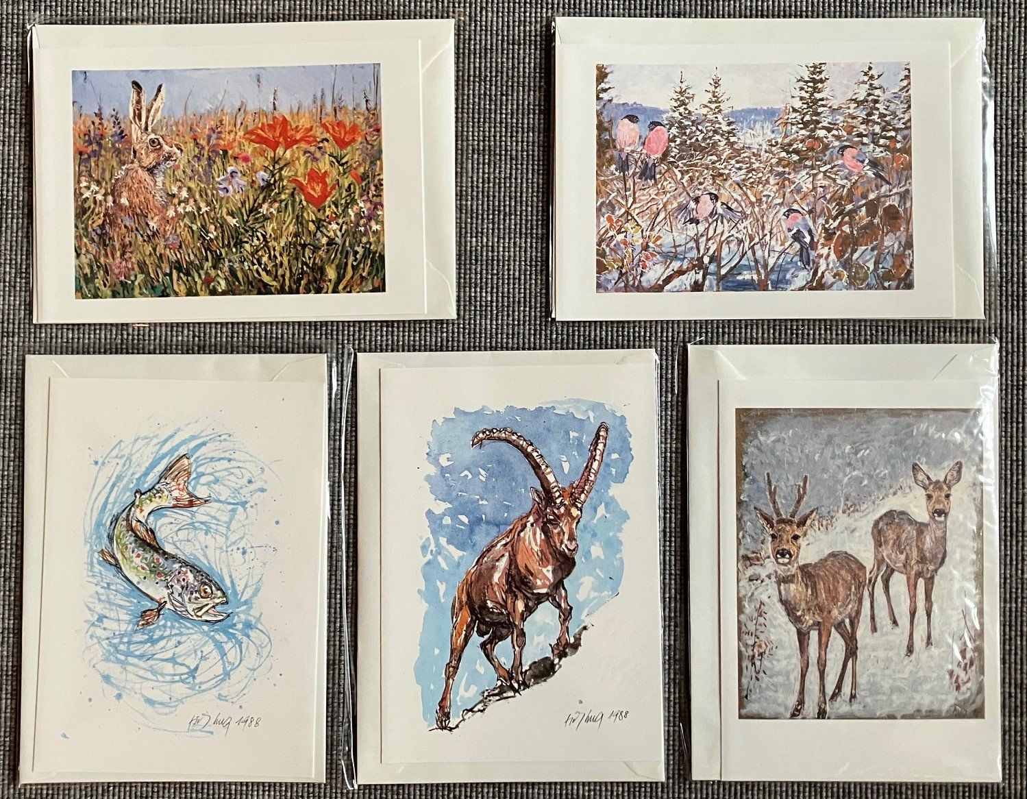 Cartoline: Fritz Hug Karten A5, 10 verschiedene Sujets – Nuovo e nell'imballaggio originale da Zürich venduto da CPH56