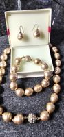 Elegantes Schmuckset: Goldfarbene Perlen, Top Zustand!