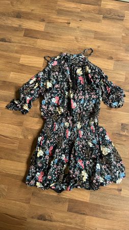 Blumenkleid - Sommerkleid - Gr. S - schwarz bunt