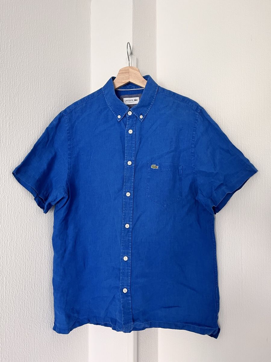 Lacoste Chemises: Lacoste Hemd Blau Grösse L Leinen Regular Fit – D'occasion à Lausanne par Danash